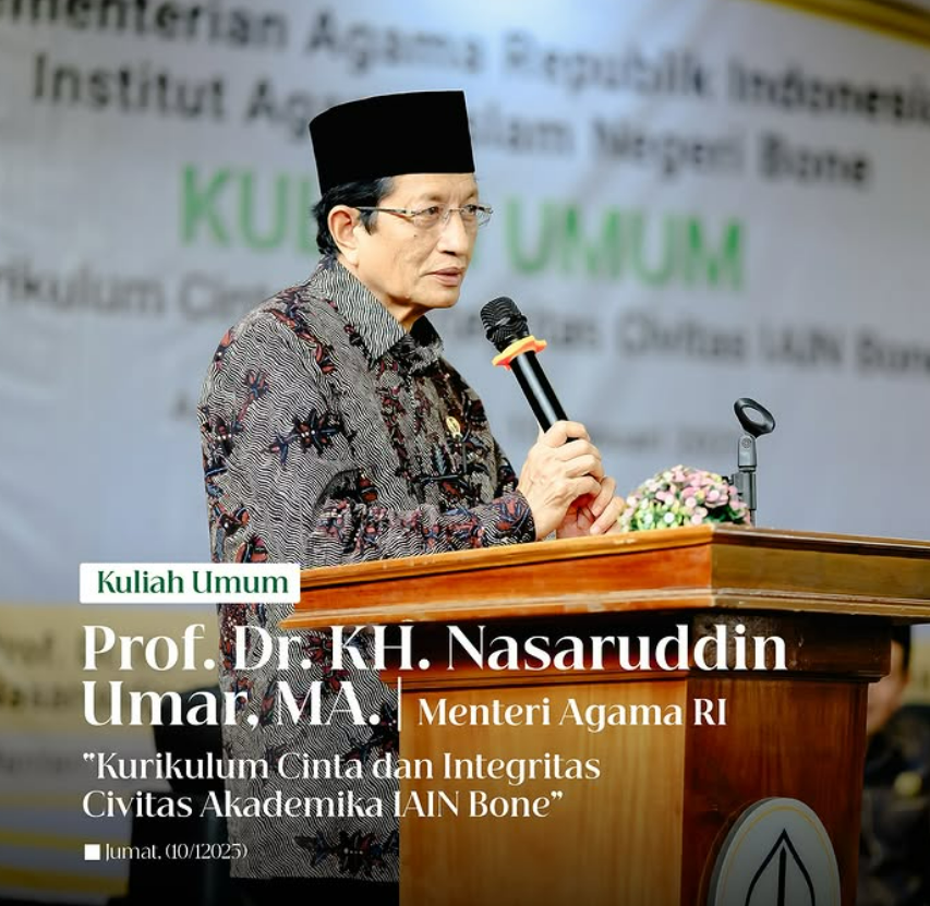 Menag Sampaikan Kuliah Umum di IAIN Bone: Tekankan Nilai Kurikulum Cinta dalam Moderasi Beragama
