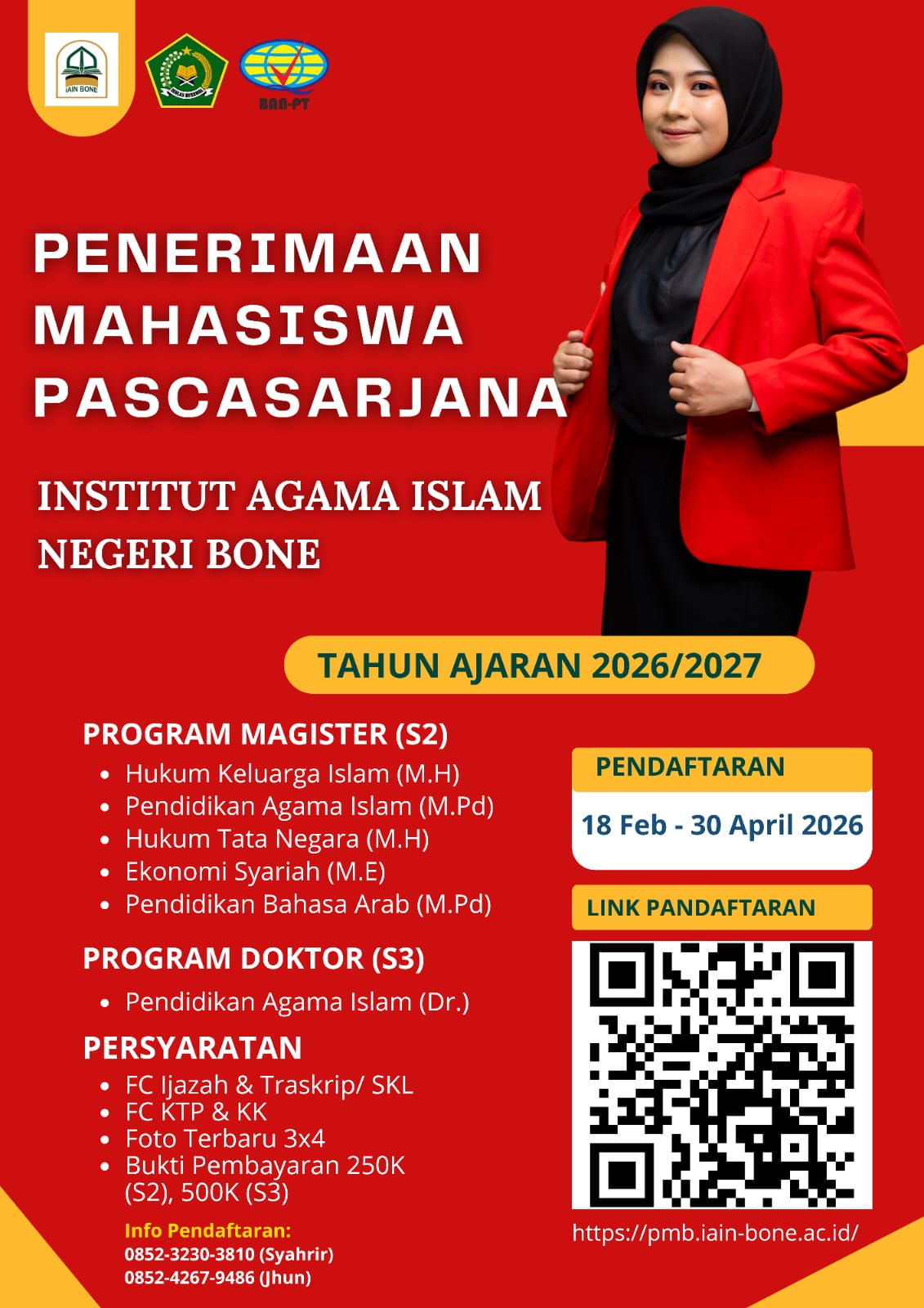 Penerimaan Mahasiswa Baru PASCASARJANA IAIN BONE Tahun ajaran 2026-2027