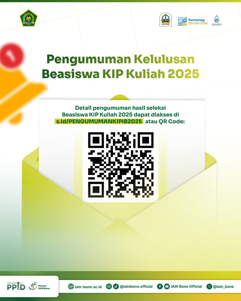Pengumuman kelulusan Beasiswa KIP Kuliah 2025 telah dirilis. ✨